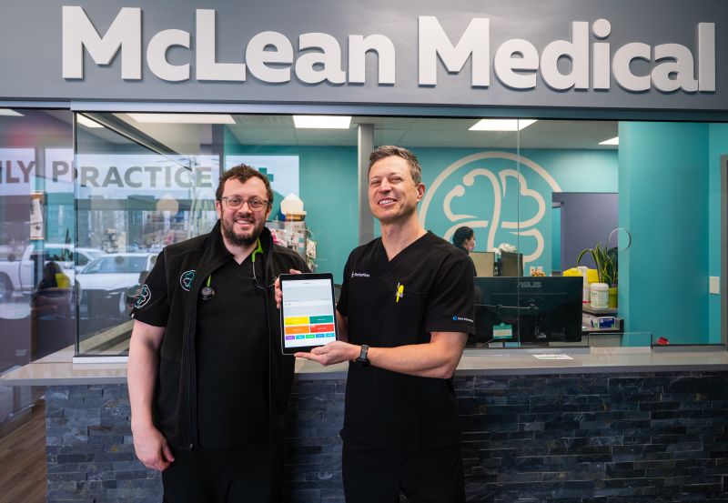 DoctorFlow install at 10-room family practice with 13 displays in Windsor