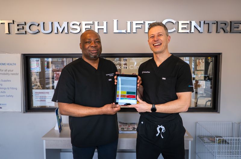 DoctorFlow install at 7-room urgent care with 8 displays in Tecumseh